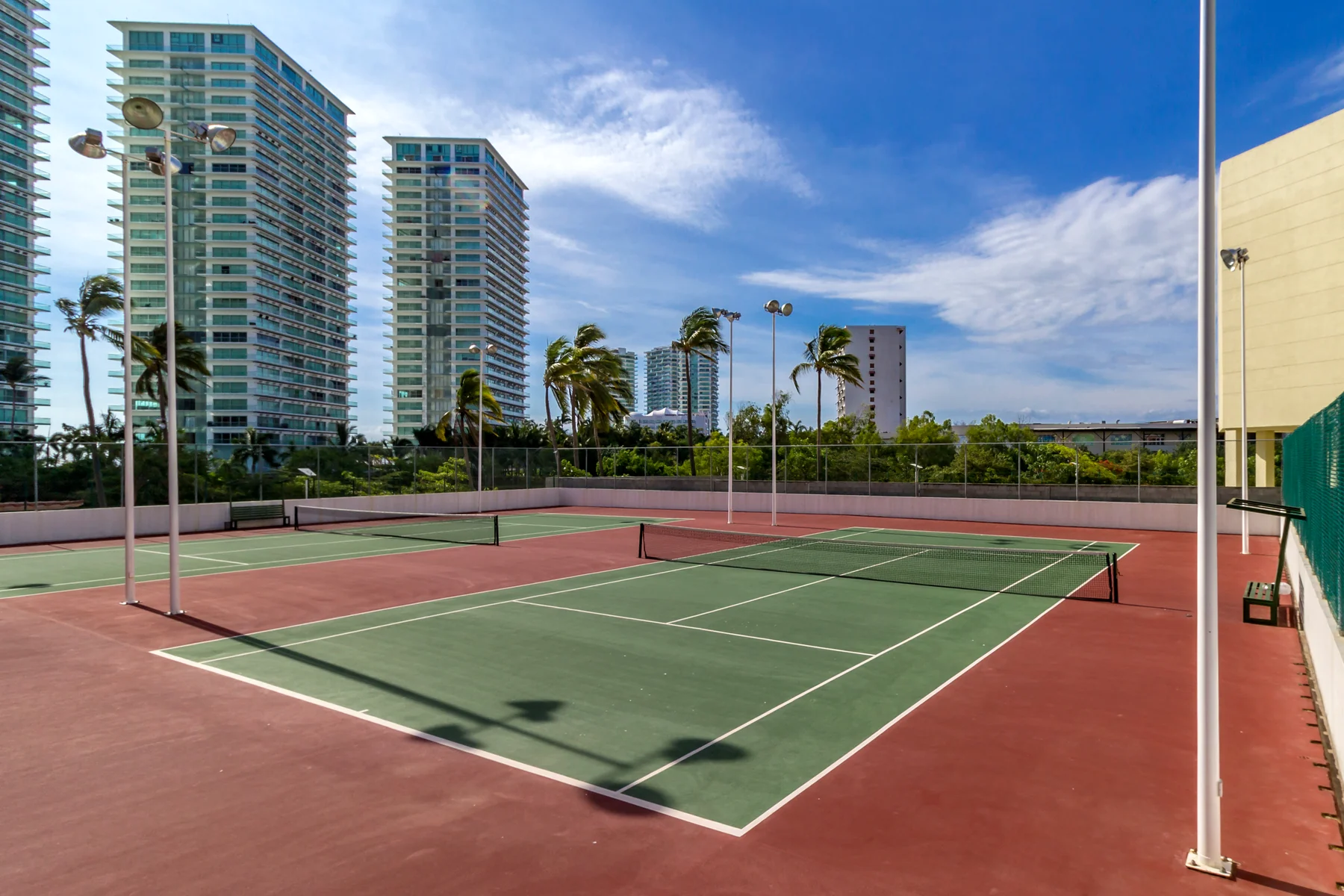 The tennis court at the Grand Venetian